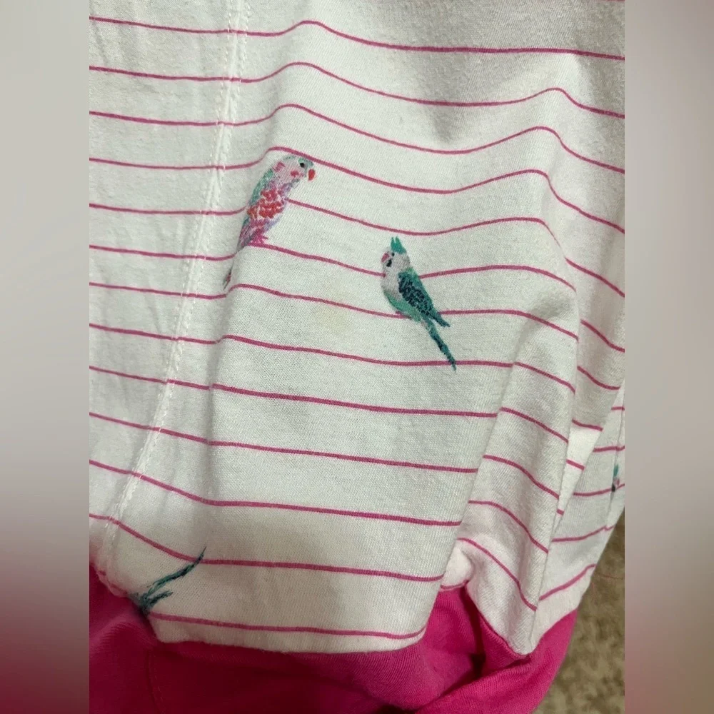 Joules Parrot Print Striped Pocket Dress
